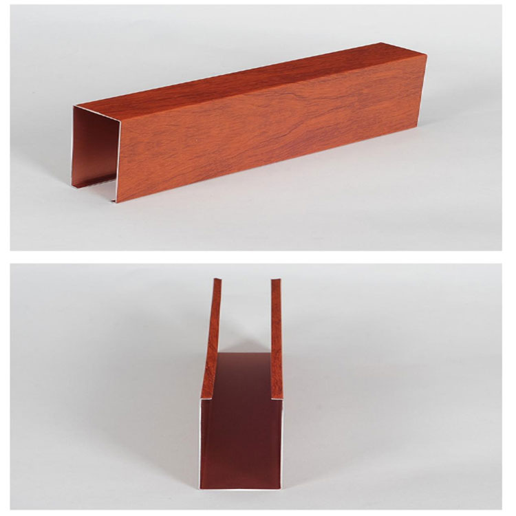 Wood Grain U-shaped Aluminum Square Pass